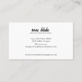 Carte de visite photographe minimal (Dos)