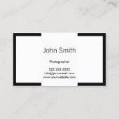 Carte De Visite Photographe minimal de frontière noire de (Dos)