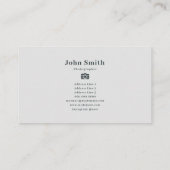 Carte De Visite Photographe minimaliste (Dos)