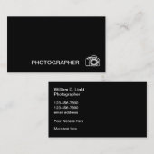 Carte De Visite Photographe minimaliste (Devant / Derrière)