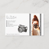 Carte De Visite Photographe minimaliste photo (Devant)