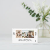 Carte De Visite Photographe moderne 3 photo collage mariage (Debout devant)