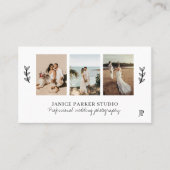 Carte De Visite Photographe moderne 3 photo collage mariage (Devant)