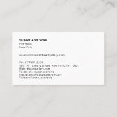 Carte De Visite Photographe moderne à cadre blanc votre photo mini (Dos)