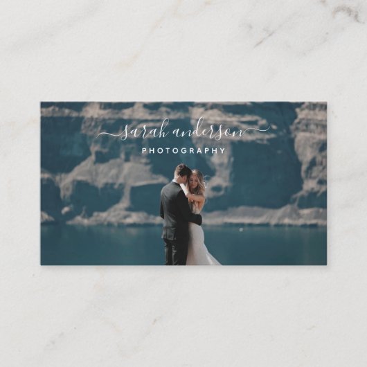 Carte De Visite Photographe moderne balayé de typographie de (Devant)