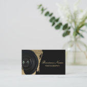 Carte De Visite Photographe moderne Black & Gold Photographie (Debout devant)
