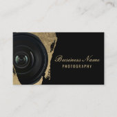 Carte De Visite Photographe moderne Black & Gold Photographie (Devant)