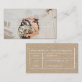 Carte De Visite Photographe moderne blanc élégant à la frontière k (Devant / Derrière)