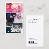 Carte De Visite Photographe moderne élégant collage photo (Devant / Derrière)