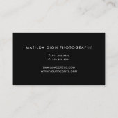 Carte De Visite Photographe moderne et brillant (Dos)