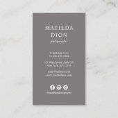 Carte De Visite Photographe moderne et élégant (Dos)