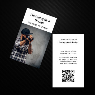 Carte De Visite Photographe moderne et professionnel QR Code