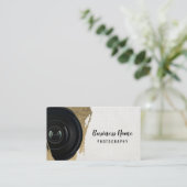 Carte De Visite Photographe moderne Gold Stroke Photographie (Debout devant)