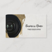 Carte De Visite Photographe moderne Gold Stroke Photographie (Devant)