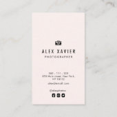 Carte de visite photographe moderne & joli texte (Dos)