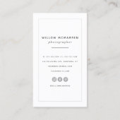 Carte De Visite Photographe moderne moderne chic et tendance (Dos)
