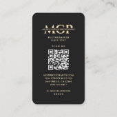 Carte De Visite Photographe moderne Monogram Black Gold Lens (Dos)