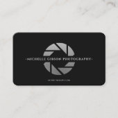 Carte De Visite Photographe moderne Monogram Black Silver Camera (Devant)