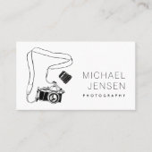 Carte De Visite Photographe moderne noir et blanc (Devant)