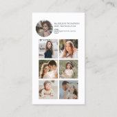 Carte De Visite Photographe moderne Pale Blue Photo Collage (Dos)