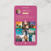 Carte De Visite Photographe moderne Pink Gold Instagram (Devant)