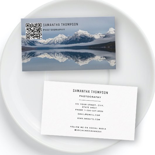 Carte De Visite Photographe moderne QR Code Photo