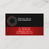 Carte De Visite Photographe moderne Rouge (Dos)