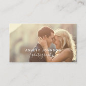 Carte De Visite Photographe moderne Script Médias sociaux Photo (Devant)