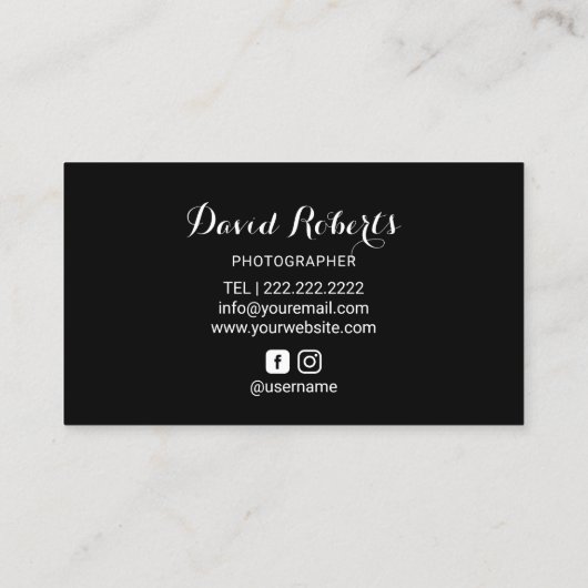 Carte De Visite Photographe moderne Studio Pro (Dos)