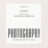 Carte De Visite Photographe moderne tendance Bold (Extérieur déplié)