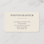 Carte De Visite Photographe Monogramme Bleu Marine (Dos)