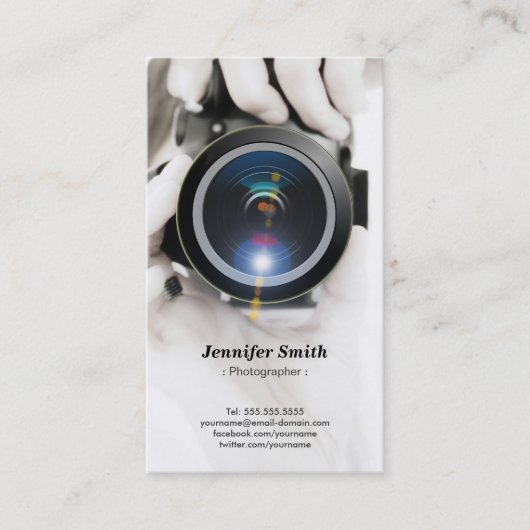 Carte De Visite Photographe - Montrez votre meilleure photo sur le (Devant)
