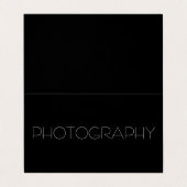 Carte De Visite Photographe noir blanc élégant et tendance (Extérieur déplié)