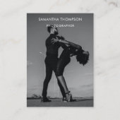 Carte De Visite Photographe noir blanc Mariage QR Code Photo (Devant)