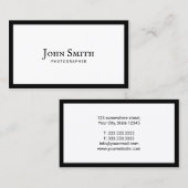 Carte De Visite Photographe noir clair photo encadrée (Devant / Derrière)