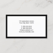 Carte De Visite Photographe noir clair photo encadrée (Dos)