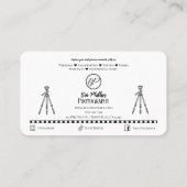 Carte De Visite Photographe noir DSLR Tarot Photographie (Dos)