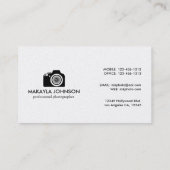 Carte De Visite Photographe noir et argenté élégant et moderne (Dos)