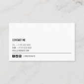 Carte De Visite Photographe noir et blanc (Dos)