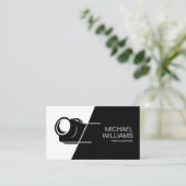 Carte De Visite Photographe noir et blanc minimal (Debout devant)