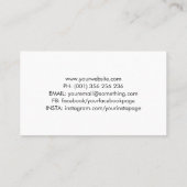 Carte De Visite Photographe noir et blanc minimal (Dos)