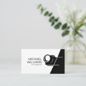 Carte de visite photographe noir et blanc minimal (Debout devant)