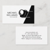 Carte de visite photographe noir et blanc minimal (Devant / Derrière)