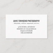 Carte De Visite Photographe photo de logo personnalisé QR Code (Dos)