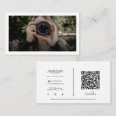 Carte De Visite Photographe photo moderne à la mode (Devant / Derrière)