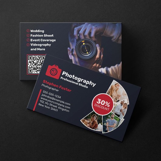 Carte De Visite Photographe photo moderne Photographe Code QR