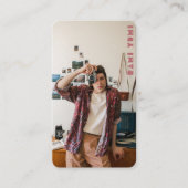 Carte De Visite Photographe photo vertical complet rose (Devant)