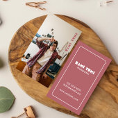 Carte De Visite Photographe photo vertical complet rose