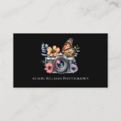 Carte De Visite Photographe Photographe Caméra Florale Aquarelle (Devant)