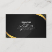 Carte De Visite Photographe Photographe Noir & Or (Dos)